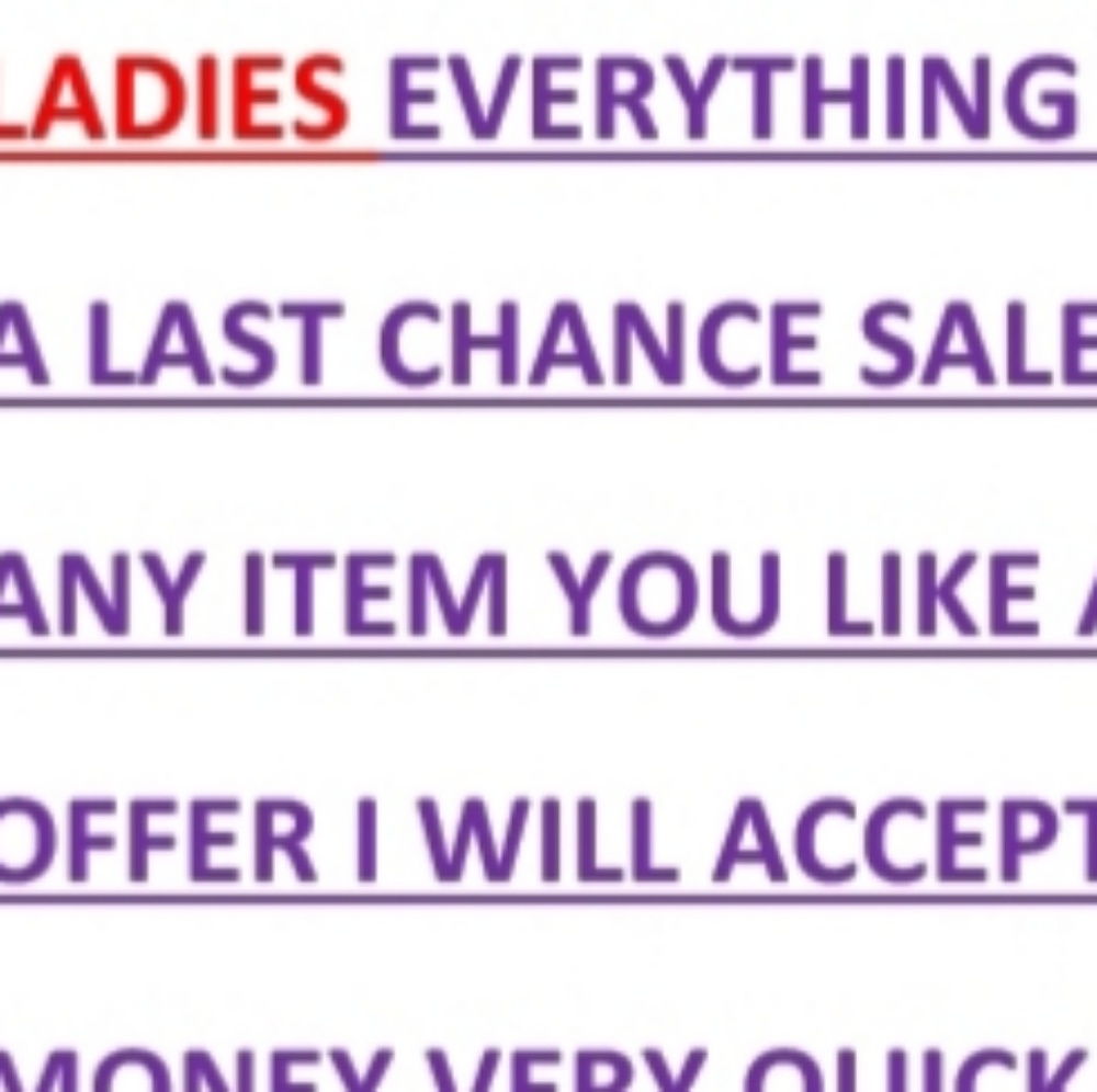 EVERYTHING IN CLOSET SALE